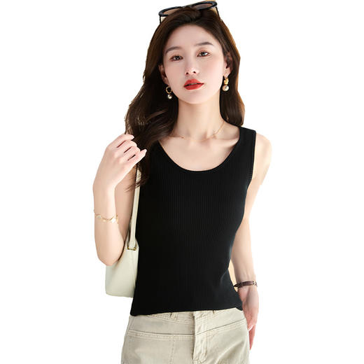 白色无袖，薄款针织背心CC-52-F20 商品图4