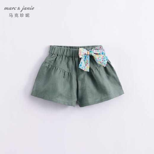 马克珍妮夏装 女童100%亚麻休闲短裤 儿童裤子230950 商品图4