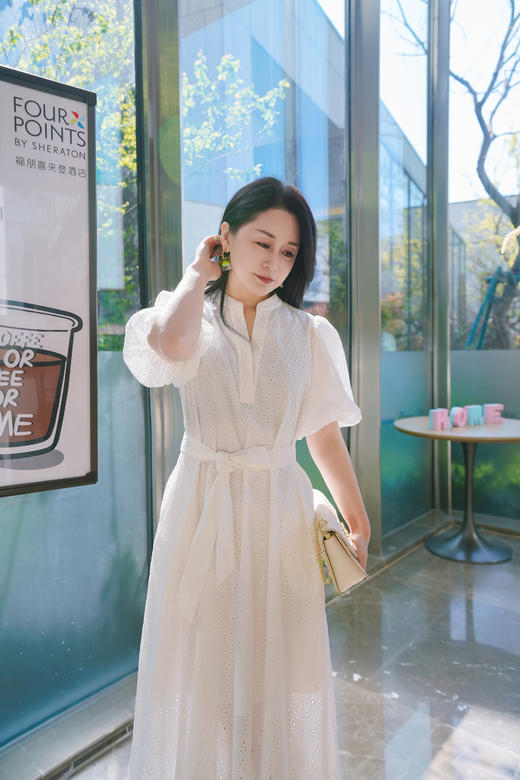 Laurel劳芮23法式气质镂空泡泡袖连衣裙LWL342Y14500 商品图4