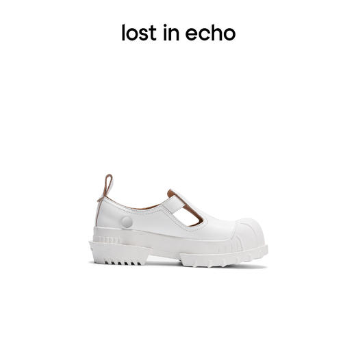 lost in echo设计师品牌交叠鞋舌铆钉猎鸭贝壳头厚底增高玛丽珍鞋 商品图1