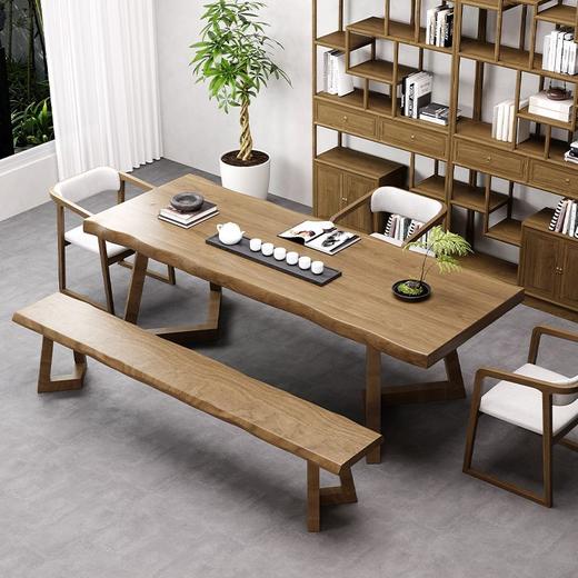 实木会议桌长桌简约现代办公桌工业风新款长条大桌子工作洽谈桌椅 商品图5