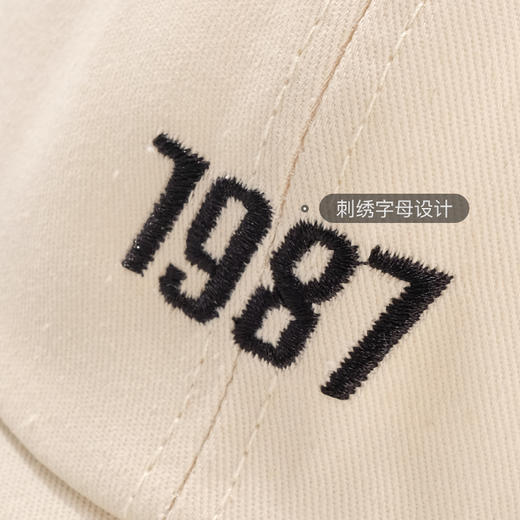 「6色可选」23夏季新款韩版刺绣1987情侣棒球帽 户外防晒遮阳鸭舌帽成人帽子女配饰 商品图1