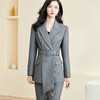剩S/M/XL/XXL 米思阳2026春季新款时尚气质通勤OL西装经典灰色长袖西服女3434 商品缩略图0