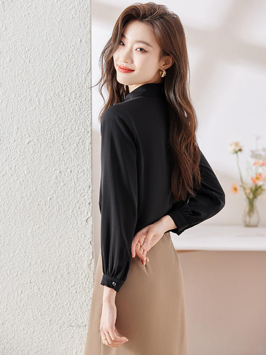 春夏季设计感条纹衬衫修身百搭半身裙职场两件套装女 商品图6