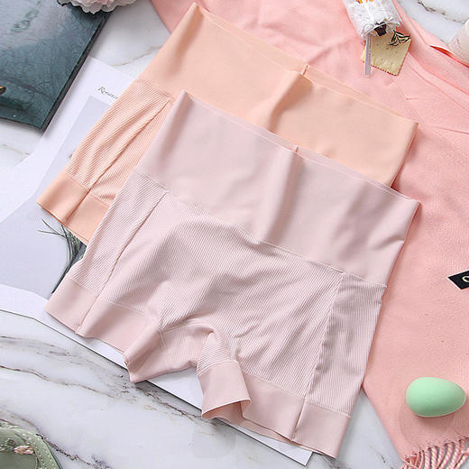 【三条装】防走光冰丝安全裤不卷边透气棉底裆无痕高腰收腹裸感打底裤R2326 商品图2