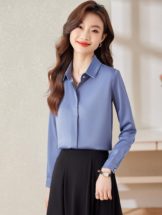 职业通勤衬衫工作服高腰A字半身裙子两件套装女 商品图2