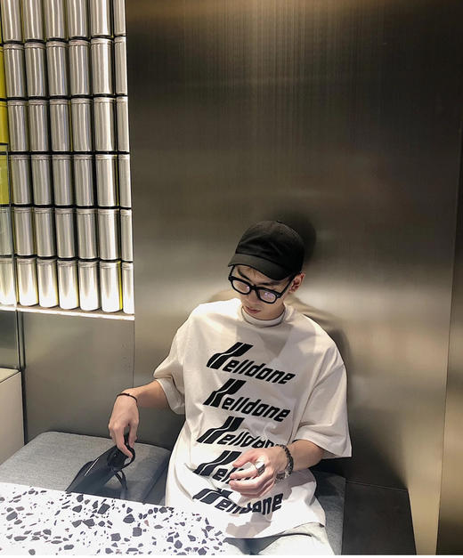 We11done超大版型有机棉弹幕T恤 商品图3