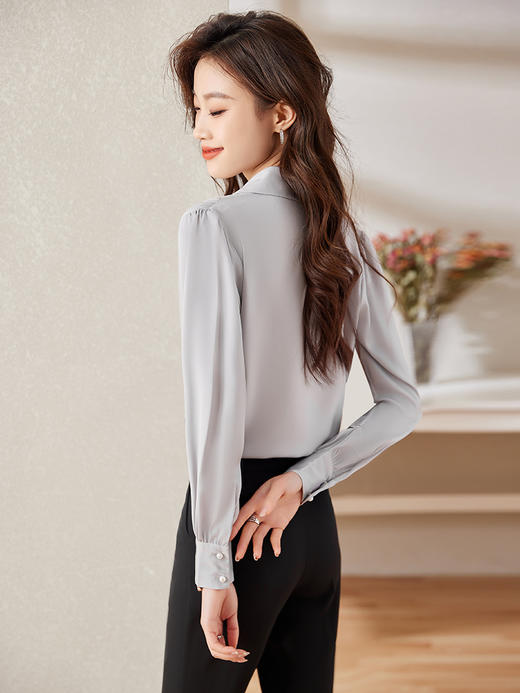 衬衣长袖时尚职业通勤衬衫高腰休闲裤子套装女 商品图8