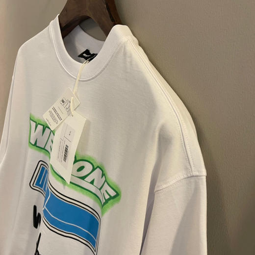 We11done超大版型有机棉植绒涂鸦T恤 商品图2