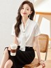 夏季新款围巾领衬衫职场气质显瘦时尚衬衣上衣女 商品缩略图1
