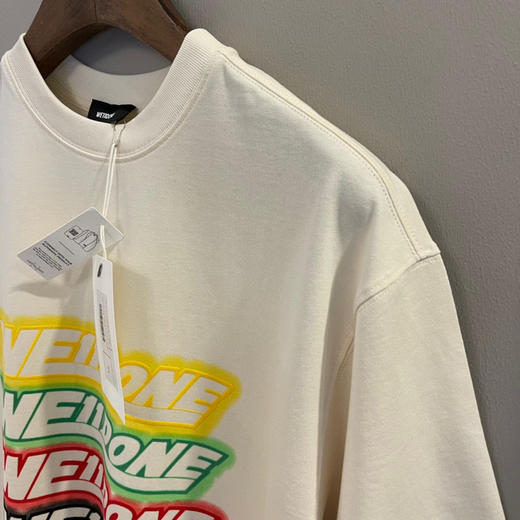 We11done超大版型有机棉植绒弹幕T恤 商品图3