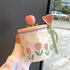 少女心郁金香杯子有盖办公室ins风马克杯高颜值陶瓷水杯生日礼物 商品缩略图5