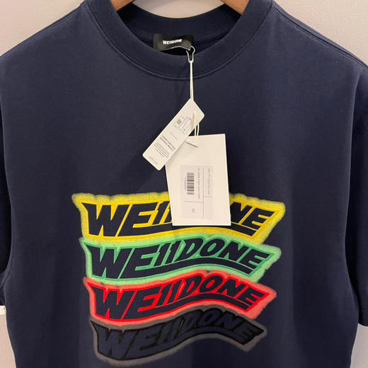 We11done超大版型有机棉植绒弹幕T恤 商品图2