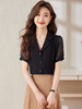 时尚泡泡袖职业通勤衬衫高腰A字半身裙两件套装 商品缩略图1
