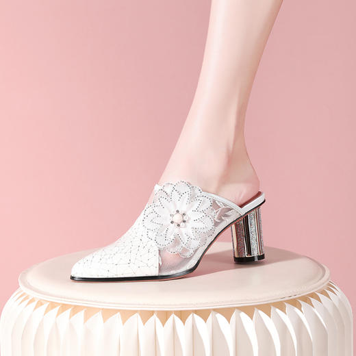 春季新款，大花朵粗跟凉拖YSML-A076-1261 商品图2