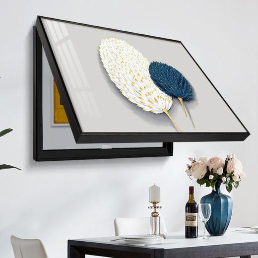 轻奢电表箱装饰画免打孔配电箱遮挡画开关盒现代简约羽毛北欧上翻 商品图2