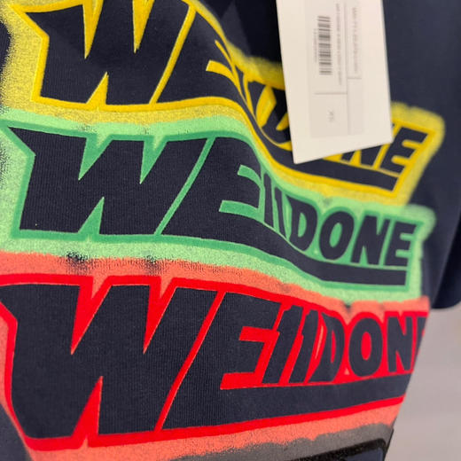 We11done超大版型有机棉植绒弹幕T恤 商品图4