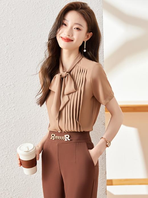 夏季新款衬衫女设计感小众短袖衬衣上衣 商品图0