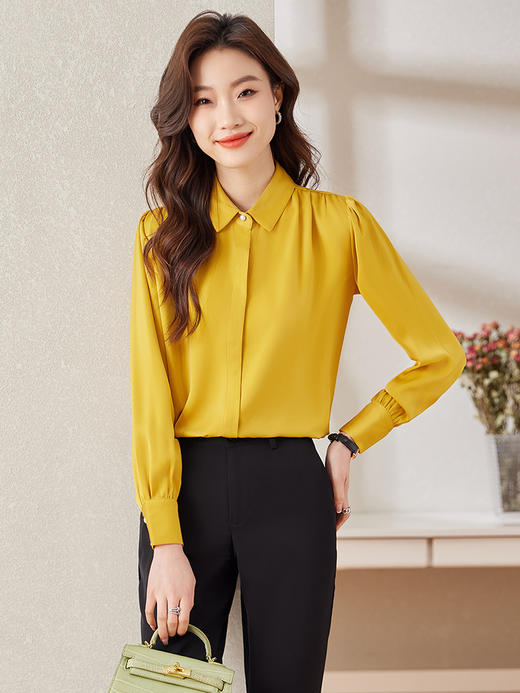 衬衣长袖时尚职业通勤衬衫高腰休闲裤子套装女 商品图6