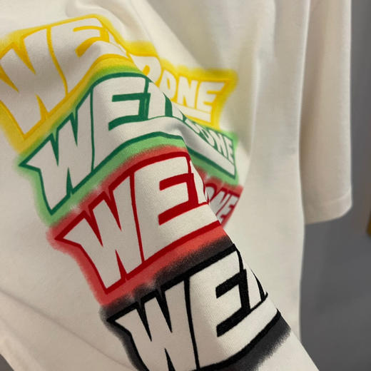 We11done超大版型有机棉植绒弹幕T恤 商品图4