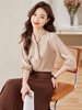 蝴蝶结飘带职业通勤衬衫高腰A字半身裙两件套装 商品缩略图2
