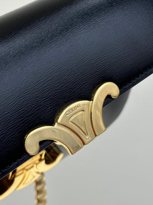 腋下链条包：20.5X10.5X4cm。自己备注 黑色黑扣。老花。黑色金扣 商品图7