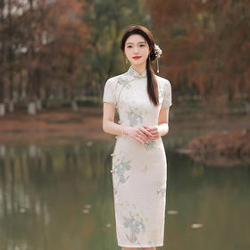 ZAYS-5162春夏改良年轻旗袍日常修身气质天丝提花旗袍