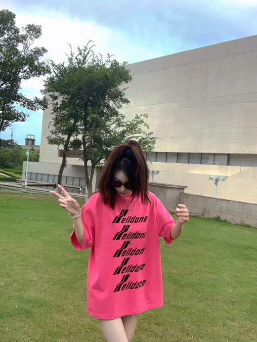 We11done超大版型有机棉弹幕T恤 商品图1