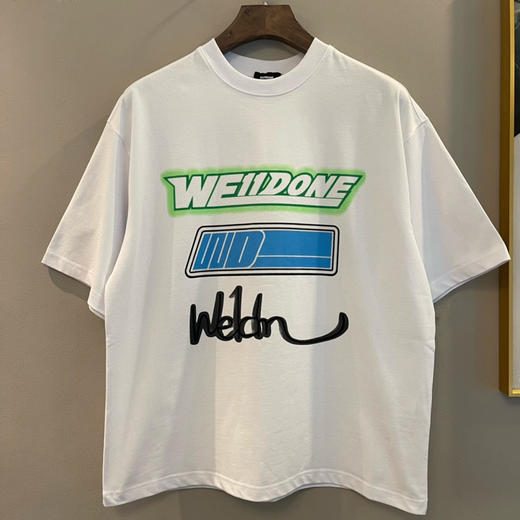 We11done超大版型有机棉植绒涂鸦T恤 商品图0