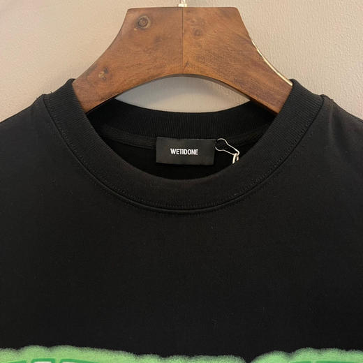 We11done超大版型有机棉植绒涂鸦T恤 商品图1