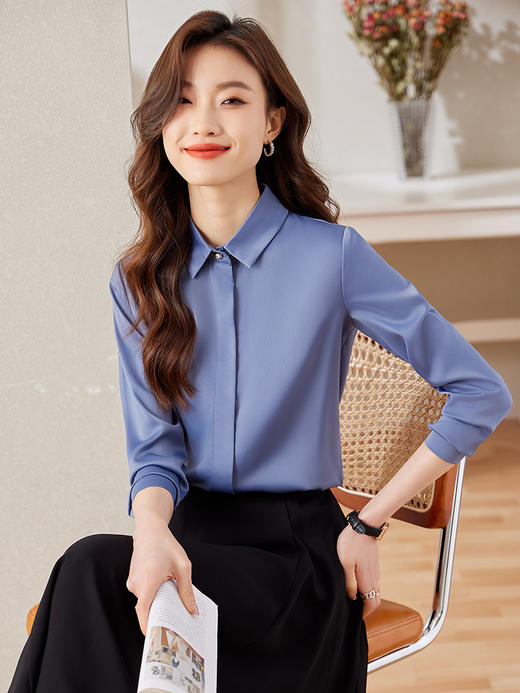 职业通勤衬衫工作服高腰A字半身裙子两件套装女 商品图7