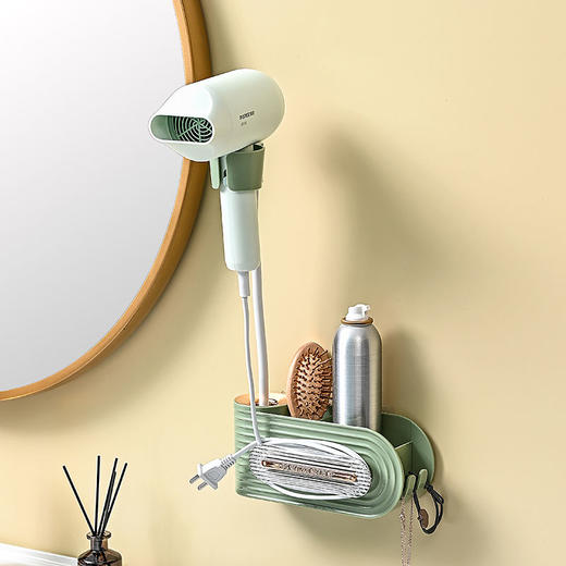 懒人吹风机架浴室免手拿解放双手可调节风筒壁挂免打孔化妆置物架 商品图8