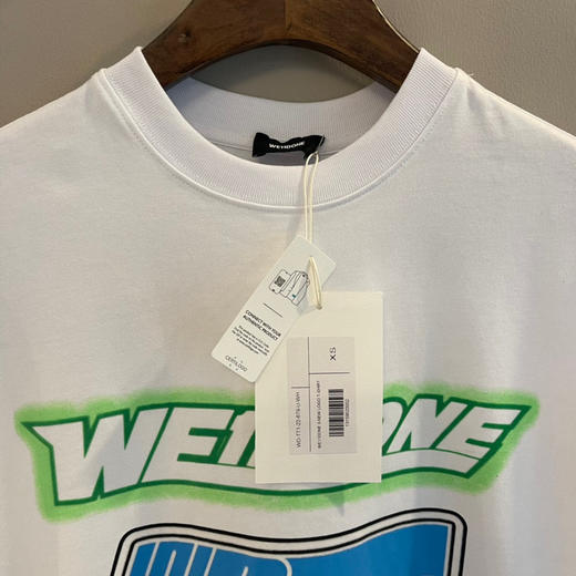 We11done超大版型有机棉植绒涂鸦T恤 商品图3