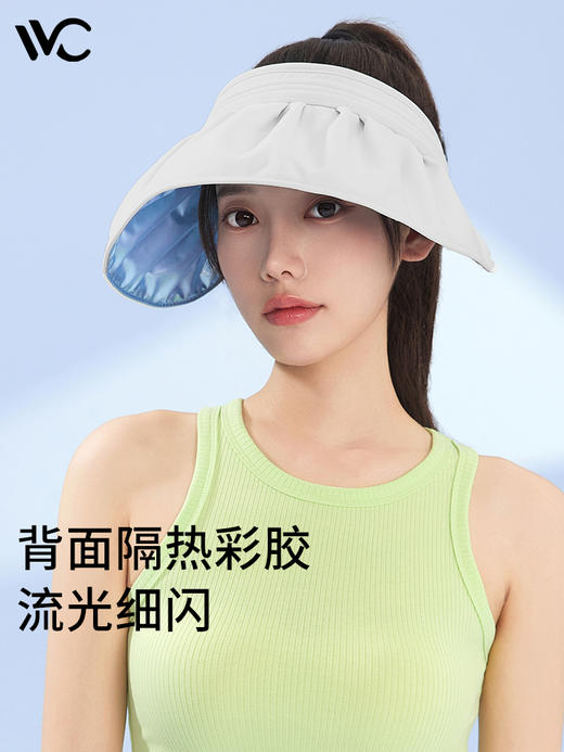 VVC云扇贝壳防晒帽女夏季防紫外线2023新款遮脸空顶太阳帽大檐云扇贝壳帽 商品图0
