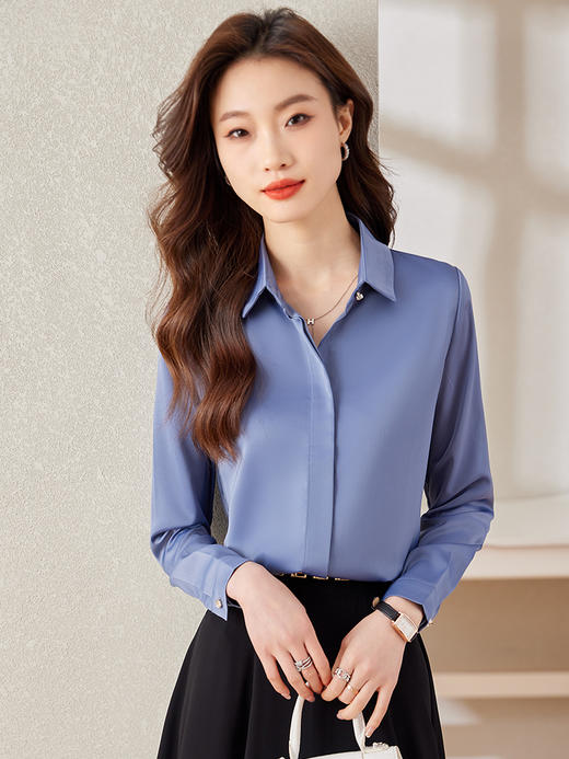 职业通勤衬衫工作服高腰A字半身裙子两件套装女 商品图0