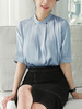圆领衬衫穿搭时尚设计感衬衣上衣设计感小众 商品缩略图1