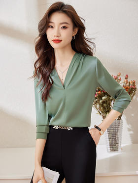 职业通勤衬衫A字高腰半身裙子休闲裤子两件套装