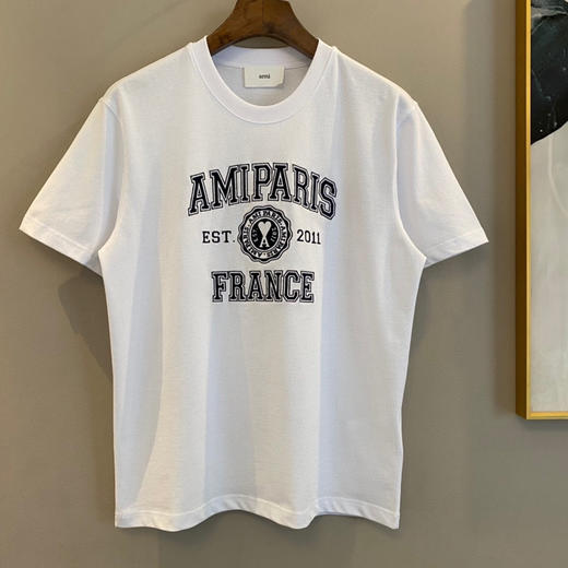 Ami de Coeur 23春夏设计师系列男女同款棉质刺绣短袖T恤 商品图0