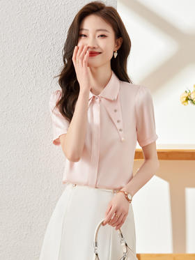 尖领舒适衬衫气质显瘦简约百搭衬衣上衣女
