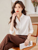 职业通勤醋酸缎面衬衫高腰A字半身裙子休闲裤套装女 商品缩略图3