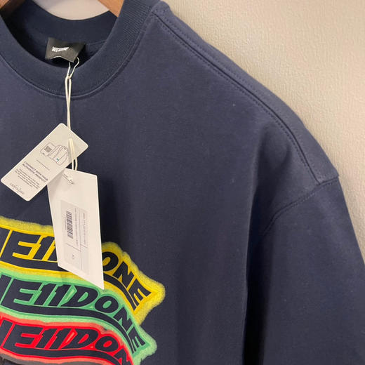 We11done超大版型有机棉植绒弹幕T恤 商品图3