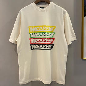 We11done超大版型有机棉植绒弹幕T恤