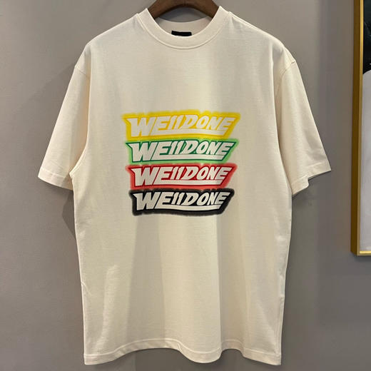 We11done超大版型有机棉植绒弹幕T恤 商品图0