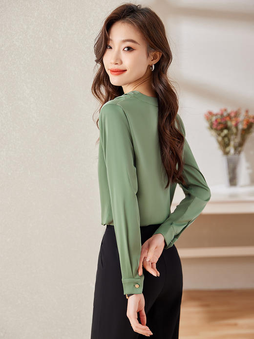 职业通勤衬衫A字高腰半身裙子休闲裤子两件套装 商品图3