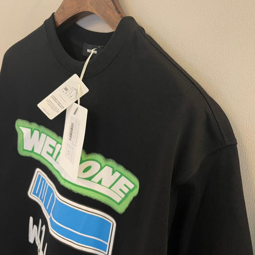We11done超大版型有机棉植绒涂鸦T恤 商品图6