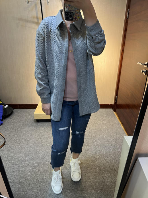 针丝缘春新品立体浮雕休闲柔软显瘦简约衬衫4133 商品图9