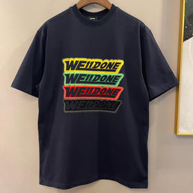 We11done超大版型有机棉植绒弹幕T恤