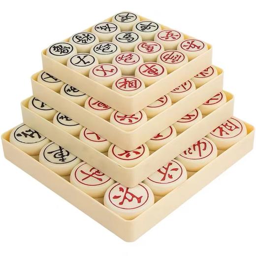 牌玉化石中国象棋麻将料实心高档中国象棋工艺树脂耐用厚实中国象棋1盒 商品图7