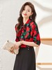 夏季新款撞色别致碎花衬衫修身百搭印花衬衣高级感 商品缩略图2