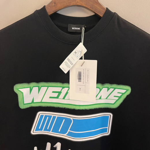 We11done超大版型有机棉植绒涂鸦T恤 商品图2